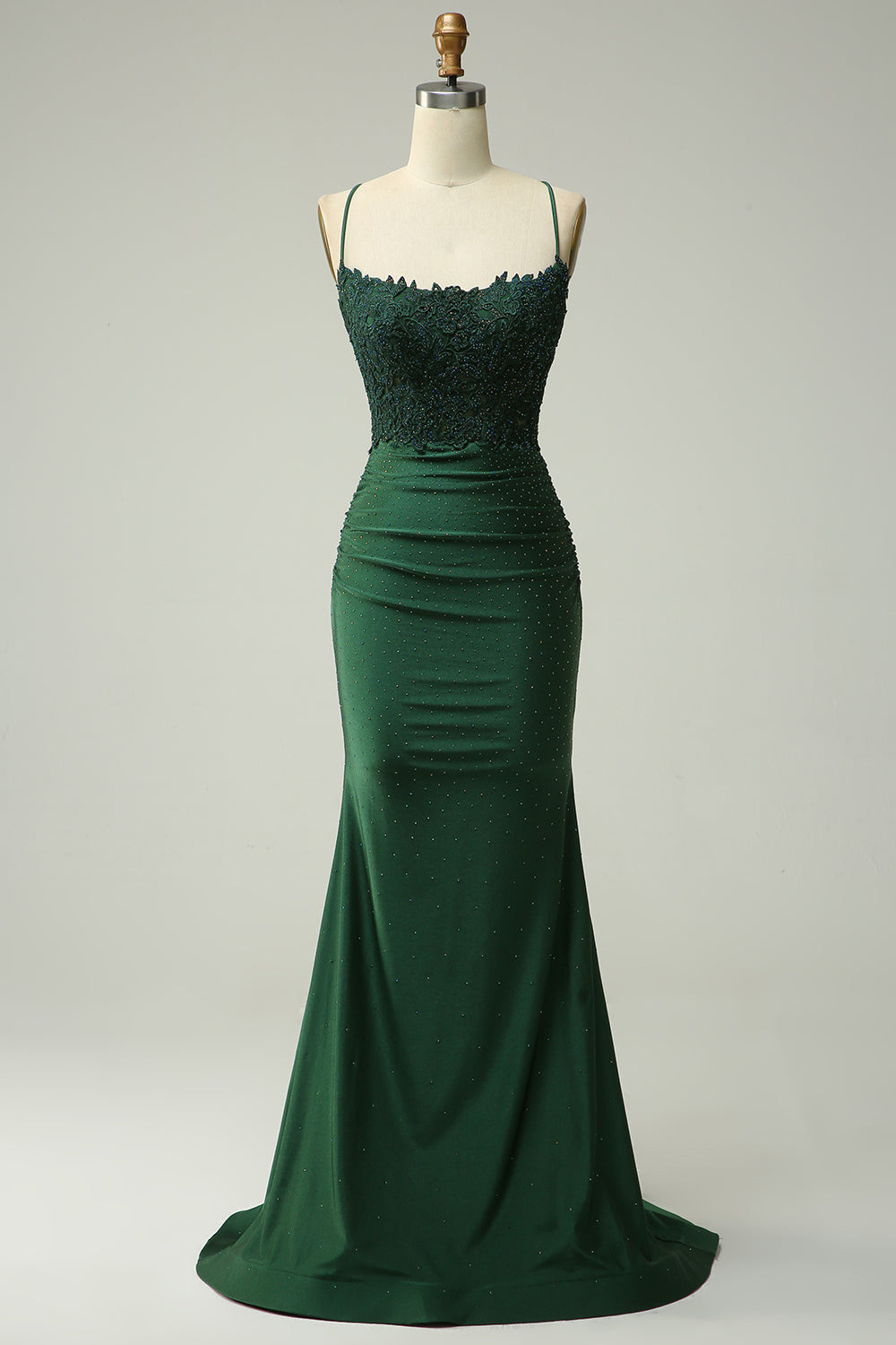 green halter dress